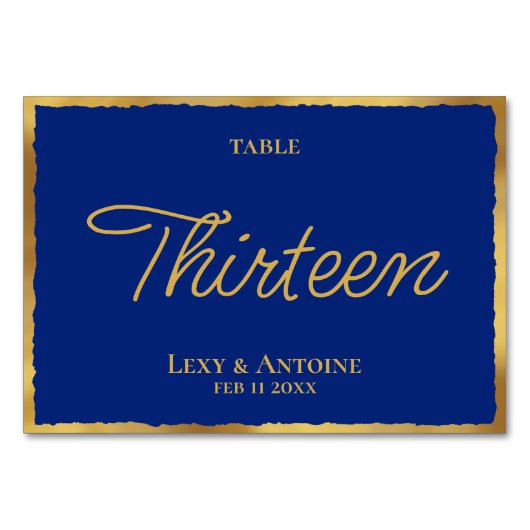 Eenvoudige Elegance Royal Blue Gold Edge, aangepas Kaart (Voorkant)