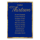 Eenvoudige Elegance Royal Blue Gold Edge-stoelkaar Kaart (Achterkant)