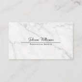 Eenvoudige Elegance Wit Marmer Info op de rug Visitekaartje (Voorkant)