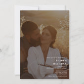 Eenvoudige elegant 2 foto's, wit, zwart bruiloft kaart (Voorkant)