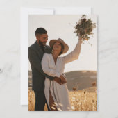 Eenvoudige elegant 2 foto's, wit, zwart bruiloft kaart (Achterkant)