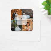 Eenvoudige Elegant 4-fotokolonie bruiloft Vierkante Visitekaartjes (Bureau)