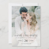 Eenvoudige Elegant Aangepaste Fotobruiloft bespaar Save The Date (Voorkant)