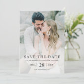 Eenvoudige Elegant Aangepaste Fotobruiloft bespaar Save The Date (Staand voorkant)