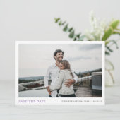 Eenvoudige Elegant Aangepaste Fotobruiloft bespaar Save The Date (Staand voorkant)