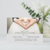 Eenvoudige Elegant aangepaste RSVP-kaart met keuze Aankondiging (Staand voorkant)