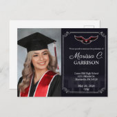 Eenvoudige Elegant Afstuderen Fotouitnodiging Uitnodiging Briefkaart (Voorkant / Achterkant)
