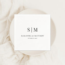 Eenvoudige Elegant Ampersand Couple Initialen Wedd Servet