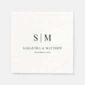 Eenvoudige Elegant Ampersand Couple Initialen Wedd Servet (Voorkant)