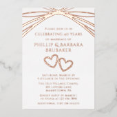 Eenvoudige Elegant Arch 40e bruiloft Jubileum Part Folie Uitnodiging (Voorkant)