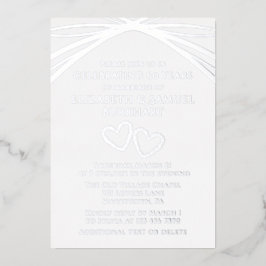 Eenvoudige Elegant Arch Heart 60ste bruiloft Jubil Folie Uitnodiging