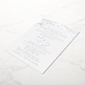 Eenvoudige Elegant Arch Heart 60ste bruiloft Jubil Folie Uitnodiging (Gedraaid)