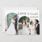 Eenvoudige Elegant Arch Multi Wedding Foto Bedankkaart (Voorkant)