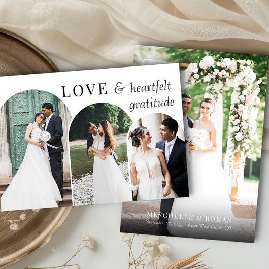 Eenvoudige Elegant Arch Multi Wedding Foto Bedankkaart