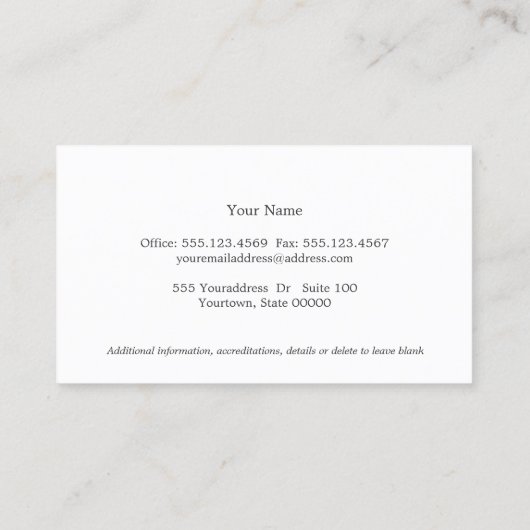 Eenvoudige Elegant Attorney White met Border Visitekaartje (Achterkant)