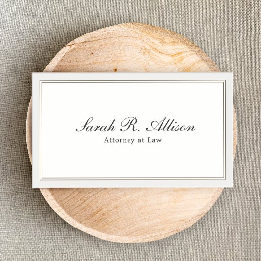 Eenvoudige Elegant Attorney White met Border Visitekaartje