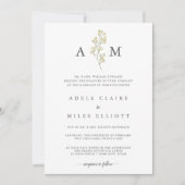 Eenvoudige Elegant Baby's Breath Wedding Kaart (Voorkant)