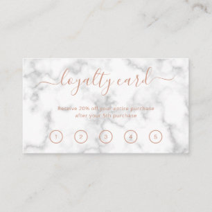 Eenvoudige Elegant Beauty Salon Roos Gold Marble Klantenkaartje