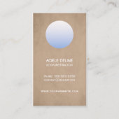 Eenvoudige elegant Beige Blue Yoga Instructor Visitekaartje (Voorkant)