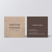Eenvoudige Elegant Beige Brown Consultant Vierkante Visitekaartje