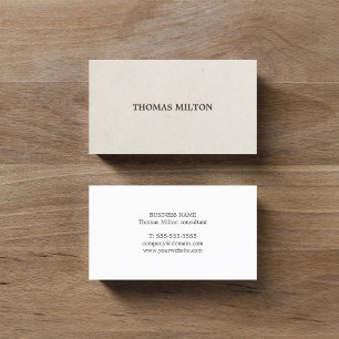 Eenvoudige Elegant Beige Cardboard Consultant Visitekaartje