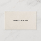 Eenvoudige Elegant Beige Cardboard Consultant Visitekaartje (Voorkant)