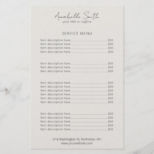 Eenvoudige Elegant Beige Minimalistische Moderne P (Voorkant)