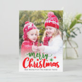 Eenvoudige Elegant Bewerkbare Kleur Kerstfoto Feestdagenkaart (Staand voorkant)