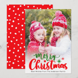 Eenvoudige Elegant Bewerkbare Kleur Kerstfoto Feestdagenkaart