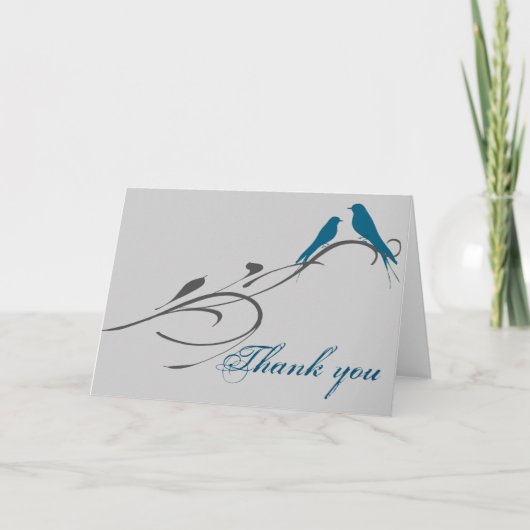 Eenvoudige Elegant Birds Swirl Welkom Bedankkaart (Voorkant)