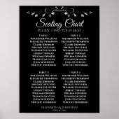 Eenvoudige Elegant Black 4 Table Wedding Seating C Poster (Voorkant)