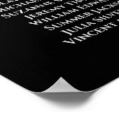 Eenvoudige Elegant Black 4 Table Wedding Seating C Poster (Hoek)