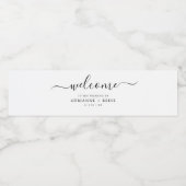 Eenvoudige Elegant Black en Wedding Water Bottle L Waterfles Etiket (Enkel label)