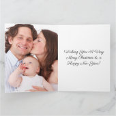 Eenvoudige Elegant Black en White One-fotokerstmis Kaart (Binnen)