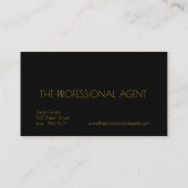 Eenvoudige Elegant Black & Gold Monogram Professio Visitekaartje (Achterkant)