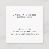 Eenvoudige Elegant Black Monogram Modern Vierkante Visitekaartje (Voorkant)