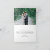 Eenvoudige Elegant Black Script Modern 3 Weddenfot Bedankkaart (Binnen)