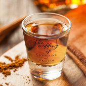 Eenvoudige Elegant Black Typography Custom Wedding Shot Glas