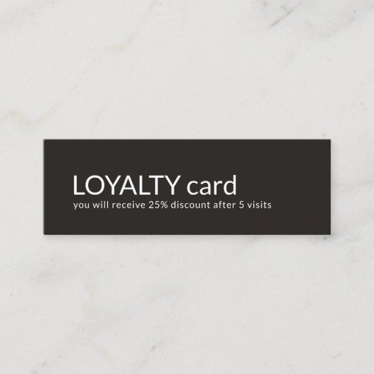 Eenvoudige Elegant Black White Loyalty-Kaart Klantenkaartje (Voorkant)