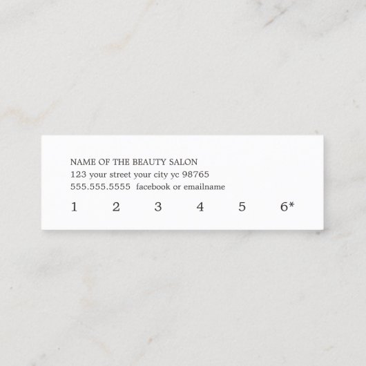 Eenvoudige Elegant Black White Loyalty-Kaart Klantenkaartje (Achterkant)