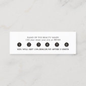 Eenvoudige Elegant Black White Loyalty-Kaart Klantenkaartje (Achterkant)