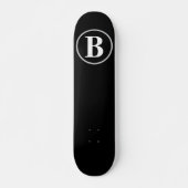 Eenvoudige Elegant Black White Monogram aangepaste Persoonlijk Skateboard (Voorkant)