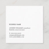 Eenvoudige Elegant Black White Monogram Consultant Vierkante Visitekaartje (Achterkant)