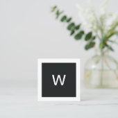 Eenvoudige Elegant Black White Monogram Consultant Vierkante Visitekaartje (Staand voorkant)