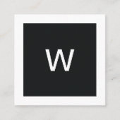 Eenvoudige Elegant Black White Monogram Consultant Vierkante Visitekaartje (Voorkant)