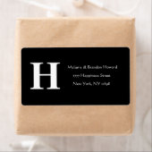 Eenvoudige Elegant Black White Monogram Initiaal r Etiket (Insitu)