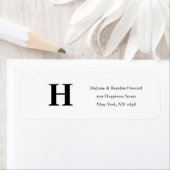 Eenvoudige Elegant Black White Monogram Initiaal r Etiket (Insitu)