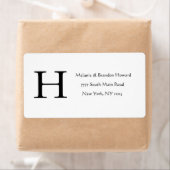 Eenvoudige Elegant Black White Monogram Initiaal r Etiket (Insitu)