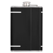 Eenvoudige Elegant Black White Monogrammen Heupfles (Achterkant)