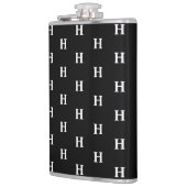Eenvoudige Elegant Black White Monogrammen Heupfles (Links)